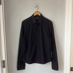 Untuckit Shirt Men M Black Button Up Long Sleeve Business Casual
